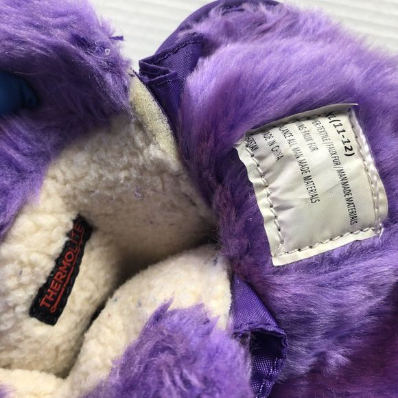 Girls Size 12 Lined Snow Boots Purple Thermolite Purple Faux Fur Winter Boots - Picture 9 of 9